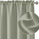 Chyhomenyc Bennet Light Green Curtains 45 Inch Length 2 Panels, Faux Linen Textured Semi Sheer Light Filtering Soft Airy Rod Pocket Window Treatment Drapes for Living Room Bedroom, Each 30" Wx45 L