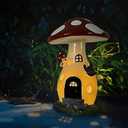 Fairy Houses for Outside - Solar Light Garden Decor, Solar Garden Decor, Waterproof Yard Mushroom Ornaments for Patio Lawn, Christmas, Birthdays, Unique Gift Ideas for Gardening Mom & Grandma