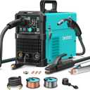 165A MIG Welder, 110V/220V Dual Voltage Gas/Gasless Flux Core MIG Welder/Lift TIG/Stick 3 in 1 Synergic MIG165 11GEN Welding Machine, Flux/Solid Welder Digital Screen Display