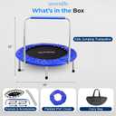 SereneLife 36 Foldable Mini Trampoline for Kids - Compact Fitness Rebounder with Foam Handle - Safe, Stable Exercise Trampoline with 330lbs Max Load for Indoor/Outdoor Active Play & Exercise