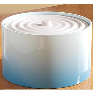 Ceramic Cat Water Fountain Cats Tower Water Dispenser 1L/33.82oz Dog Water Bowl Dispenser Cat Fountain for Cats Indoor Ultra Quiet Pump Blue