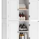 VASAGLE Floor Storage Cabinet, Freestanding Storage Unit with 4 Doors, Adjustable Shelves, 11.8 x 23.6 x 43.3 Inches, for Entryway, Bathroom, White UBBC552P31