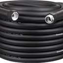 DEWENWILS Garden Hose 75 ft x 5/8", Water Hose with Swivel Handle, Heavy Duty, Lightweight, Flexible Hose for Plants, Car, Yard, 3/4 Inch Solid Fittings, Drinking Water Safe (Black)