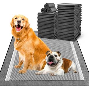 MIZOK Pee Pads for Dogs - Large 28x34 Inches, Charcoal Puppy Pads, Absorbs Up to 8 Cups of Urine, 6-Layer Leak-Proof Wee Wee Pads (40 Counts) (Large 28"x34" 40 Count)