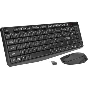 Wireless Keyboard and Mouse 2.4GHz USB Cordless Combo Portable Full-Size Key Board Adjustable DPI Mini Mice Compatible with PC iMac MacBook Surface Laptop Tablet Resberry Pi with USB-A