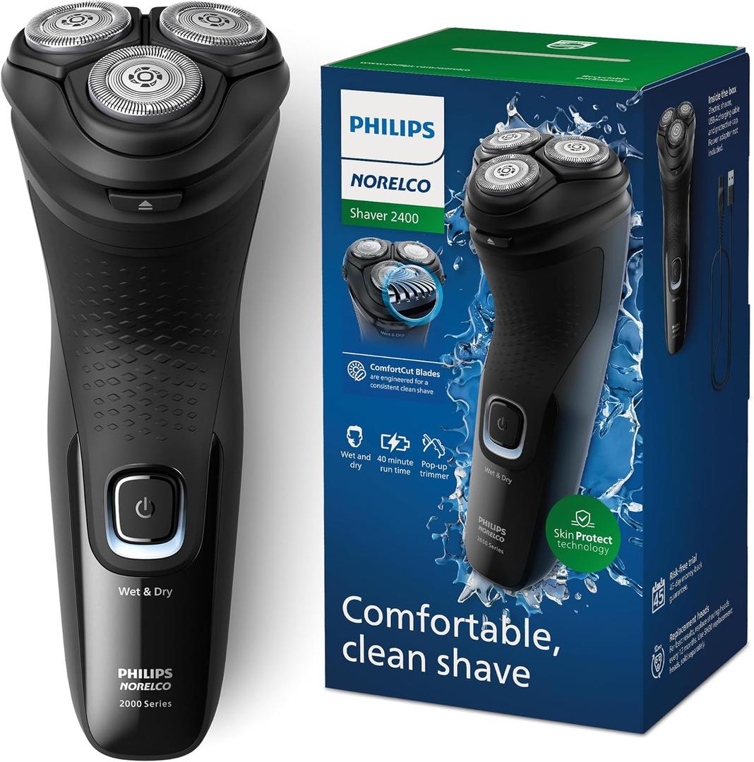 Philips Norelco Shaver 2400 Series, Wet and Dry Electric Shaver, Pop-up Trimmer, P-Cap, Deep Black, Model X3001/90 Philips Norelco Shaver 2400 Series, Wet and Dry Electric Shaver, Pop-up Trimmer, P-Cap, Deep Black, Model X3001/90