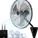 20” Wall Mount Fan 7000 CFM High Velocity Wall Industrial Fan 120° Oscillating Fans 3-Speed for Household, Commercial Use - ETL Listed, Black