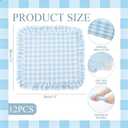 Frienda Blue 12 Pcs Plaid Gingham Ruffle Cloth Napkins, 15 x 15 in French Retro Cloth Dinner Napkins Soft Washable Absorbent for Summer Holiday Hotel Wedding Bridal Shower Party Decor (Plaid)