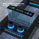 ELLO&ALLO LED Shower Panel Tower System with Shelf, Rainfall Shower Head and Rain Massage System with Body Jets, Stainless Steel Bathroom Fixtures, Matte Black