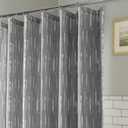2 x HPD Half Price Drapes Blossom Printed Shower Curtain 71 Inches Long with 12 Hooks (1 Panel), Machine Washable Shower Curtains for Bathroom, 70W x 71L, Drizzle Grey