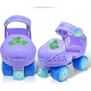 Kids Roller Skate for Girls Boys Ages 2-5 Years Old, Adjustable Toddler Rollerskates, Children Beginner Roller Skate (Purple)