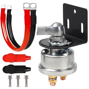 200A 12-48V High Current Master Battery Disconnect Switch Battery Power Cut Off Isolator Killer Switch with Face Plate for Car Vehicle RV Truck Boat Marine ATV (Battery Switch with Mounting Bracket and Cable)