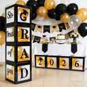 Graduation Decorations 2026 Set of 4 Boxes with 20pcs Balloons and Letters 2026 GRAD So Proud of You - Class of 2026 Party Supplies for High School & College Celebrations