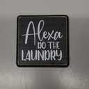 4X 4 Natural Pine Wood Plaque - Alexa, Do The Laundry - Funny Wooden Decor for Laundry Room, Table Top, Shelf, Cheerful Gift, Home & Office Decorations - A22