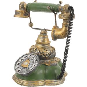 PRETYZOOM Vintage Telephone Ornaments - Retro Corded Phone Decor for Home Office or Living Room Multi-Functional Resin Craft 19X18Cm