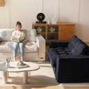 MAXYOYO Convertible Sofa Bed, Pull Out Loveseat Sleeper Sofa, Folding Couch Bed with Pillows for Living Room, Black