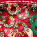 Moucuny 32 Sets DIY Christmas Crafts Kits Christmas Foam Wreath Craft Kits Snowman Santa Bows Sticker Wreath Ornaments Arts and Crafts for Home Indoor Decoration