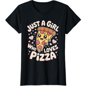 Just a Girl Who Loves Pizza Fun Pizza Lover Girl T-Shirt 3X