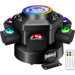 Moving Head DJ Lights with Kaleidoscope Beam Effects,540 DMX Lighting & 180 6 Arms Rotation,Luces DJ Profesional with Remote Supports Starlight,Sound Activated for Party Club Wedding Bar