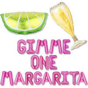 Hot Pink Gimme One Margarita Balloon Pink Margarita Party Decorations Margs and Matrimony Theme Party Decorations Big Birthday Balloons