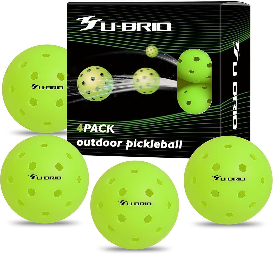 Pro-Grade 40-Hole One-Piece Outdoor Pickleball Balls 3/4/12 Pack - Pro-Player Tested with Wind-Resistant Design, High-Visibility & 300+ Hit Durability for Competitive Play