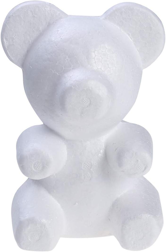 Amosfun Modelling Polystyrene Foam Bear Mould White DIY Craft for Flower Arranging Gift Wedding Party Decoration 7.87x 5.12 Inch