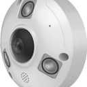 4K POE IP Fisheye Camera, 1.7mm Lens, 49ft Infrared, WDR, Metal housing, IP66 Water-Proof Indoor&Outdoor Panoramic Security Camera(Compatible with Hikvision/Dahua NVRs)