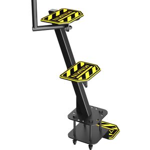 Heavy Duty Boat Trailer Tongue Steps,3-Step Boarding Ladder with Angled Safety Handle and Non-Skid EVA Mats - 500LB Capacity Rust Resistant for Deep V Bass Boats - Easy Install