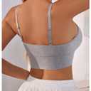 SOLY HUX Women's Lace Trim Adjustable Spaghetti Strap Wireless Cami Bras (Gray, M)