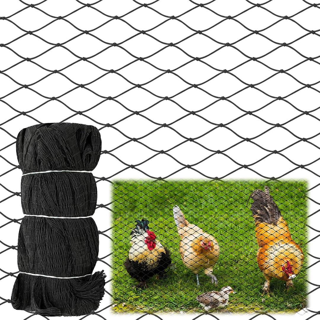 50 x 50 ft Aviary Bird Netting Chicken Netting Commercial Grade Heavy Duty Knotted 2 inch Mesh for Chicken Coops Poultry Blueberries Fruit Trees Net Aviary Gamefowl Garden