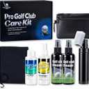 Golf Club Cleaning Kit with Club Cleaner, Grip Cleaner, Polish, Brush, Magnetic Golf Towel & Leather Bag | Restores Clubs, Removes Rust & Scratches, Renews Grip Tackiness, Premium Gifts for Golfers