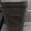 Mind Reader 60L Slim Laundry Hamper, Clothes Basket, Lid, Ventilated, Plastic, Set of 2, Tan