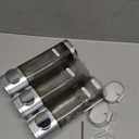 Shampoo and Conditioner Dispenser, Pollock Shower Soap Dispenser 3 Chamber No Drill, Wall Mounted Shampoo Body Wash Conditioner for Bathroom Large Capacity Silver