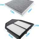 Cabin Air Filter Engine air Filter Compatible with Honda Accord 2.4L Gas Only 2008 2009 2010 2011 2012 Compatible with Crosstour 2012 2013 2014 2015 17220-R40-A00 80292-SEC-A01 80292- SDA-A01