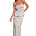 Elena Strapless Top - Blue Soleil XS