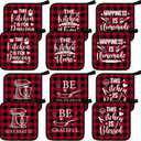 Bencailor 12 Pcs Pot Holders with Pocket Kitchen Hot Potholders Hot Pad Oven Mitts Cookie Bag Oven Gloves for Kitchen Gift Baking Cooking (Red and Black,Cooking Tool)
