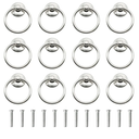 12 Pieces Drawer Pull Ring Knobs Metal Ring Pull Handle Knobs Used for Cabinet Drawer Cupboard Dresser Door (Silver)