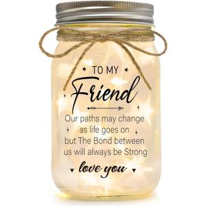 Friendship Gifts for Women, Mason Jar Night Lights for Friend, Gifts for Friends Best Friend Birthday Gifts, Thankgiving Christmas Gifts for Women,Gift for BFF (Friends1, Friends1)