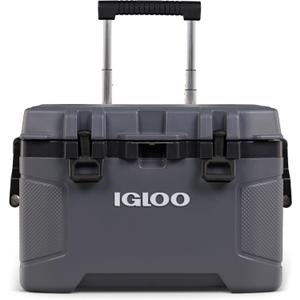 Igloo Trailmate 52Qt Wheeled Cooler, Insulated Hard Shell Ice Chest, Carbonite, 1664 Ounces