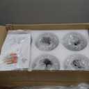 6-Light Glass Globe Sputnik Chandelier Modern Matte Black and Gold Ceiling Light Fixture Vintage Hanging Chandeliers for Farmhouse Living Room, Kitchen Dining Room Bedroom