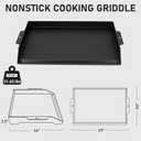 Utheer 25" x 16" Cast Iron Griddle for Gas Grill and Stove Top, Universal Flat Top Griddle with Pre-Seasoned Nonstick Coating, X-Shaped Reinforced Ridges, Perfect for Healthy Cooking, Parties, Camping