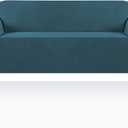 PrinceDeco Stretch Sofa Cover Slipcover Couch Covers for 3 Cushion Couch Furniture Protector Sofa Covers with Non Slip Elastic Bottom Dogs Pet Friendly Fitted (Sofa, Deep Teal)