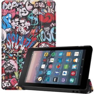 for Amazon Kindle All New Fire 7 SR043KL 7th/9th Generation Smart Cover,Ultra Slim Folio Stand Leather Case Cover with Auto Sleep/Wake Up for Kindle Fire HD7 7" (2017/2019 Release) (Graffiti)
