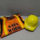 SATINIOR 24 Pcs Construction Birthday Party Supplies Kid Construction Hat and Vest Worker Costume Kids Role Play Dressing up(Orange,17 x 13.7 Inches) 12 Hats, 12 Vests