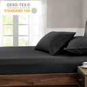 FreshCulture Full Fitted Sheet - Hotel Quality Fitted Sheet - Ultra Soft & Breathable - Brushed Microfiber - Deep Pocket - Cooling Fitted Sheets for Full Size Bed (Black)