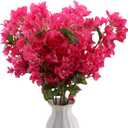 30 Inch Silk Bougainvillea Artificial FlowersUV ResistantPack of 6 pcs, 18 Branch, Faux Flower StemsFake Bougainvillea Vines, Using for Wedding & Porch & Home & Party & Garden Decor(Rose Red)