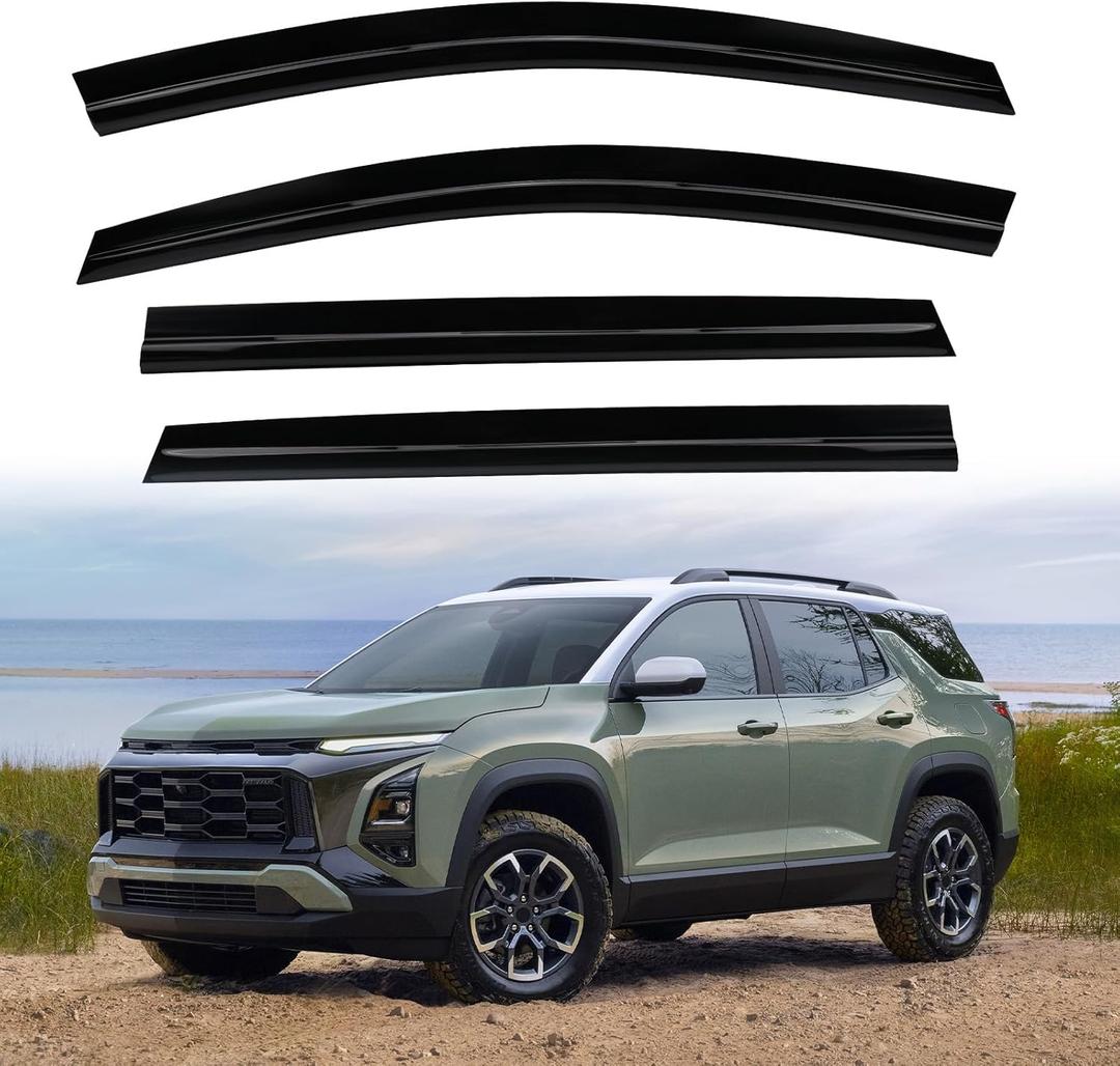 Window Visors Rain Guards for 2025 2026 Chevy Equinox LS LT RS Premier, Tape-On Window Deflectors, Weather Protection, Wind Noise Reduction, Chevy Equinox Accessories (4 Pcs)