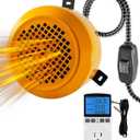 400W/800W Dog House Heater with Thermostat, Smart Temperature Control & 24H Timer Pet House Heating, Overheat Protection & Chew Proof Cord for Winter, Wall-Mounted Heater for Kennel Cat Chicken Coop