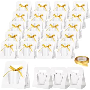 Motipuns 24 Pack Mug Boxes for Gifts 11 oz Coffee Mug Gift Boxes with 1 Roll Ribbon Sublimation Cups Packaging Bags for Sublimation Coffee Cups Blanks Wrapping(White)