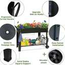 aboxoo Large Planter Raised Beds with Legs Outdoor Metal Planter Box on Wheels Elevated Garden Bed for Vegetables Flower Herb Patio (40" L x 11" W x 31.5" H)